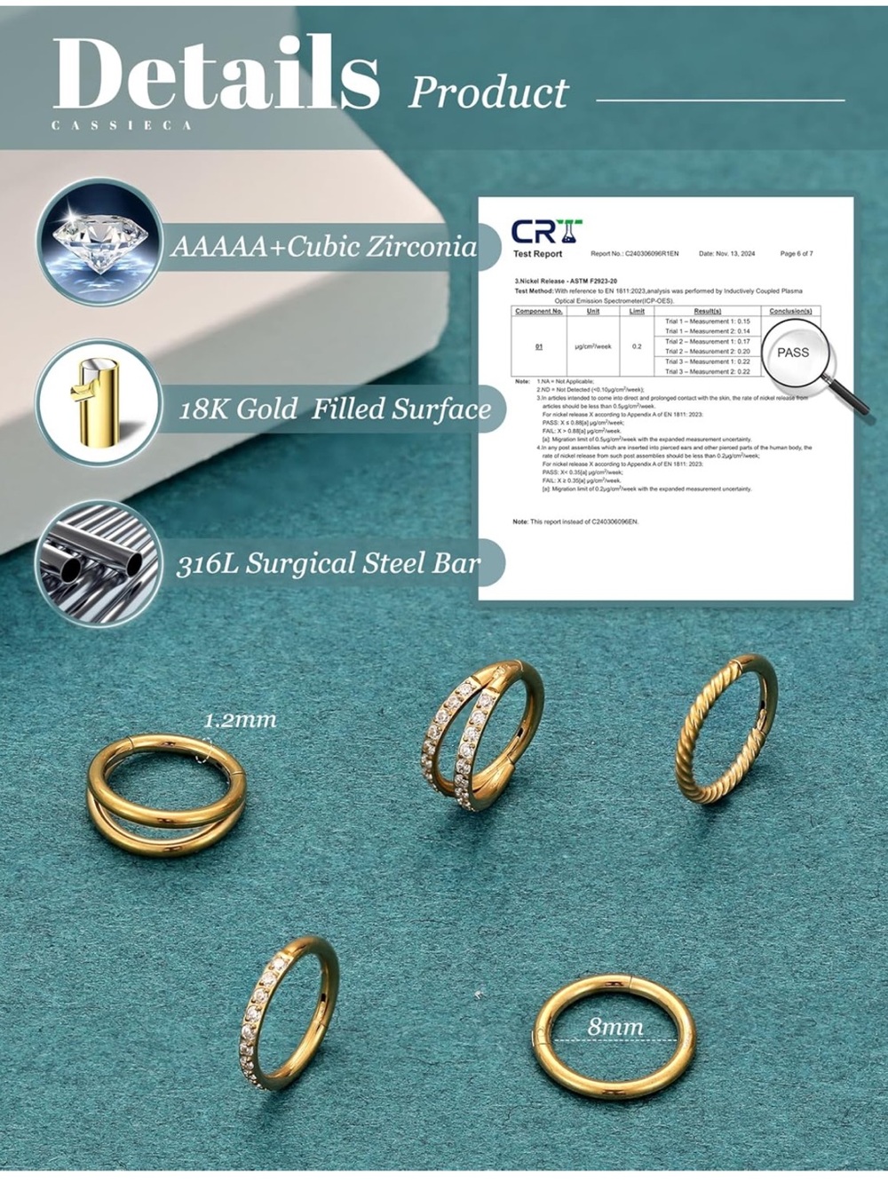 Gold Nose Rings💎5-Pcs - Picture 4 of 6